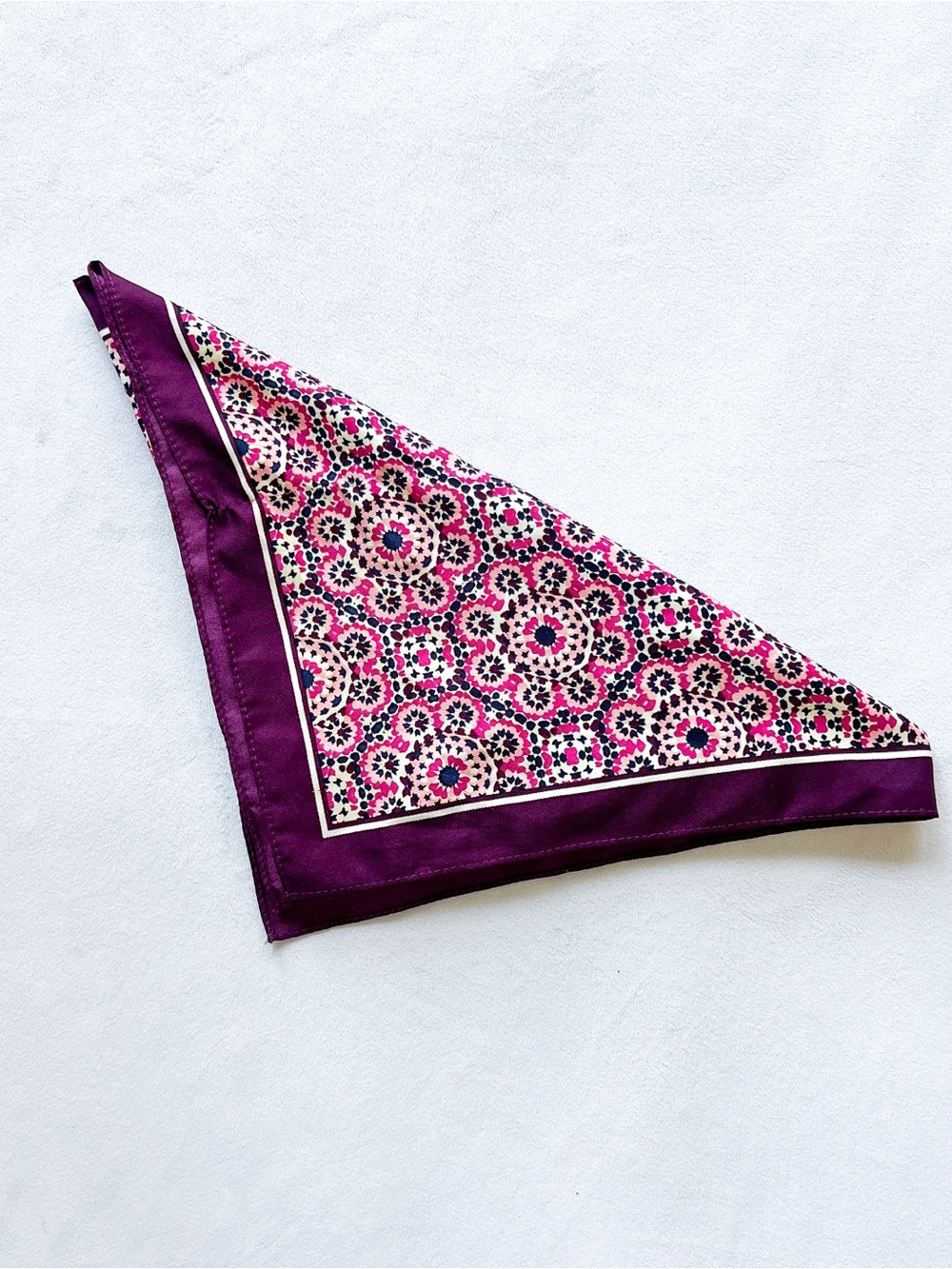 J. Crew Purple and Pink Floral Square Scarf